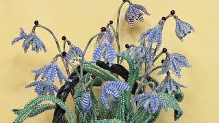 Пролеска/Сцилла из бисера Анонс от Koshka2015 - цветы из бисера, бисероплетение Beaded flower Scilla