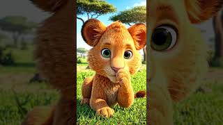 Untitled "Cute baby lion cartoon, big eyes, colorful, #animalcartoons #cartoons #animation