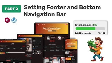 AI prompt Marketplace in Wordpress | Footer and Bottom Navigation Bar | Part 2