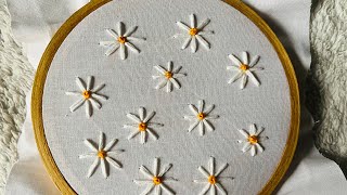 Straight stitch sunflower step by step#embroidery #handembroidery #frenchknot