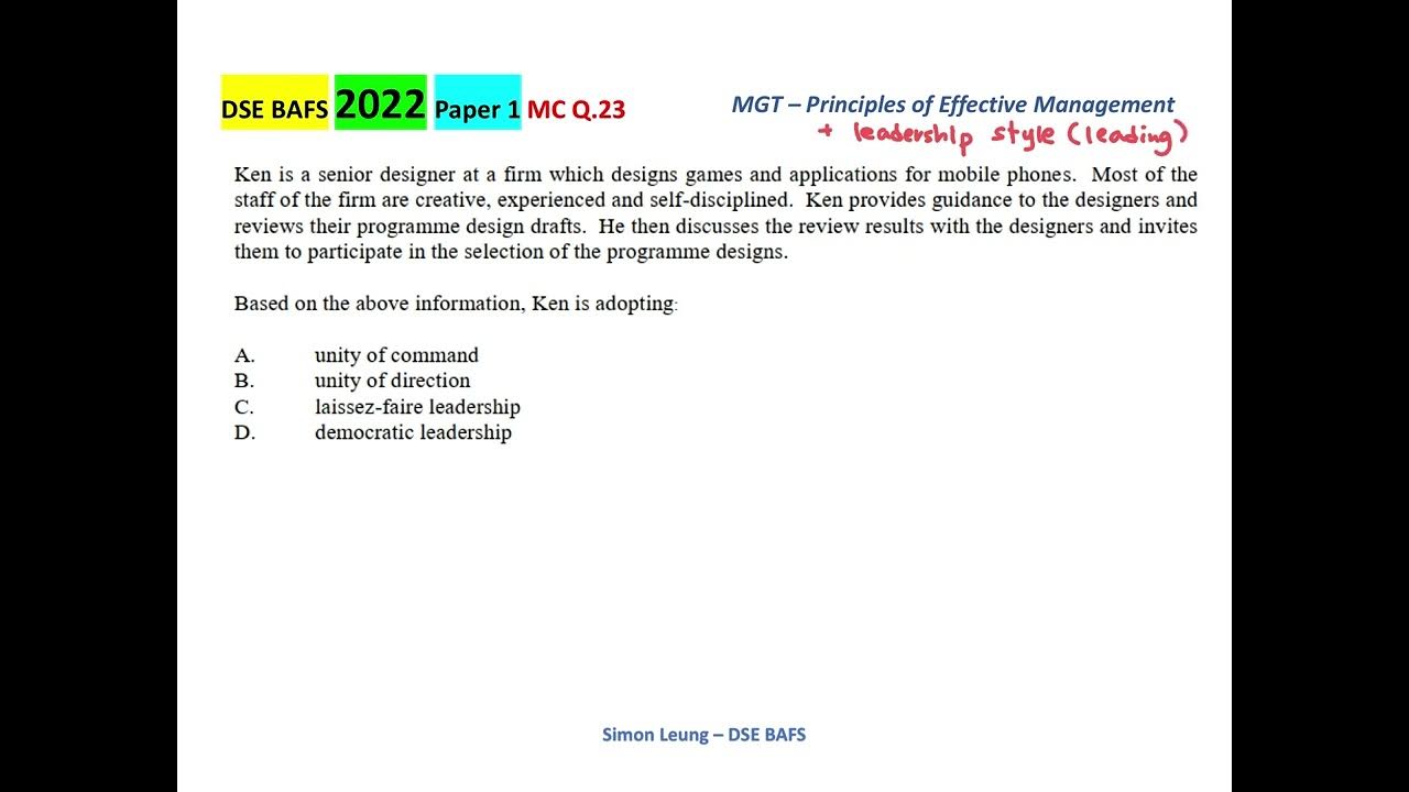 2022 BAFS DSE Paper 1 MC Q.23 - YouTube