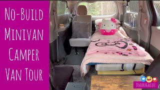 NoBuild Minivan Camper Van Tour 13 / Minimalist setup #vanlife #campervan #toyota #toyotasienna