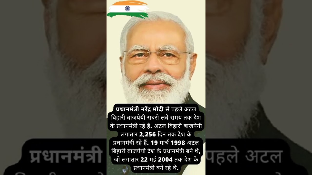 सबसे लंबे समय तक प्रधानमंत्री रहने वाले गैर कांग्रेसी नेता| नरेंद्र मोदी | 