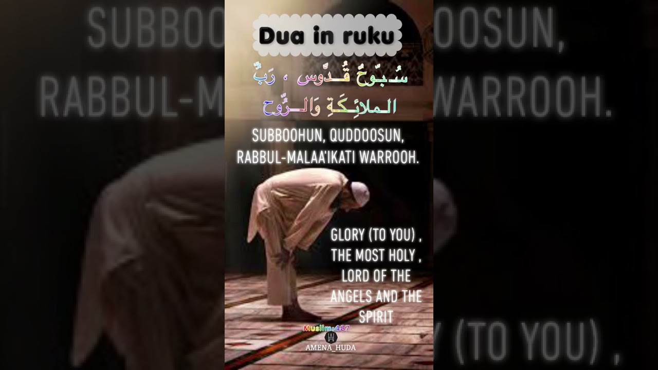 Dua in Ruku || Ruku ki duaein || Suboohun Qudoosun Rabbul Malaikati ...