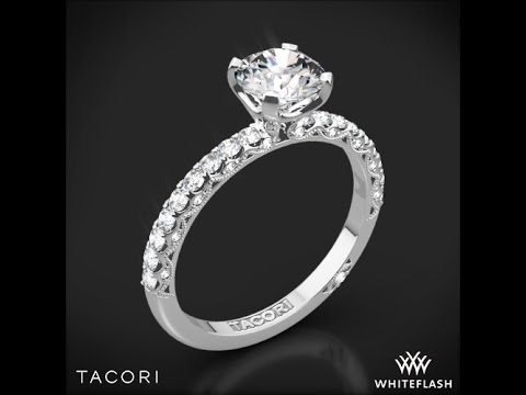 Tacori HT2545RD Classic Crescent Scalloped Millgrain Diamond Engagement