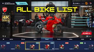 Ride 6 All Bike List New 4K Ps5 Pro