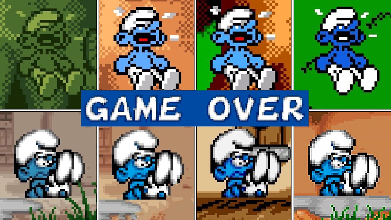 Smurfs 1994 - All versions Death Animations & Game Over Screens!