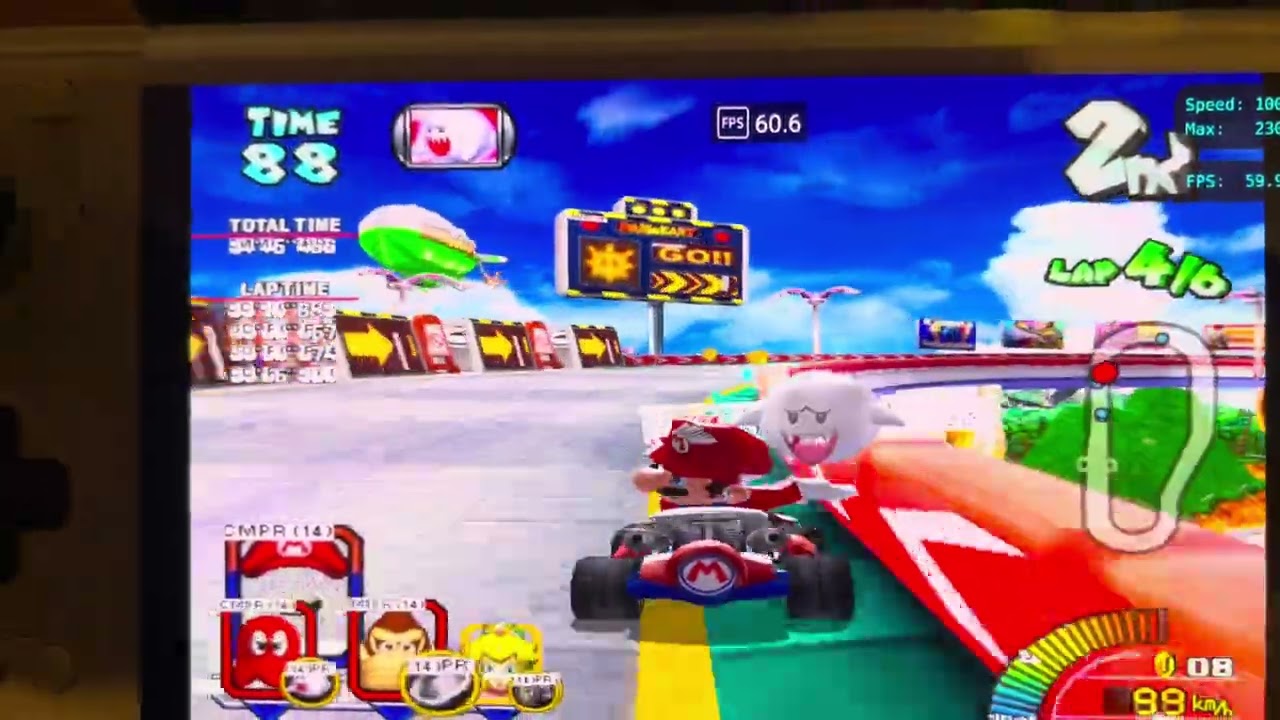 Mario Kart Arcade GP running on Dolphin v2512-397, on the Odin 3.