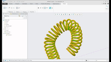 Spring in trajectory || Modelling of spring using Sweep command in Creo