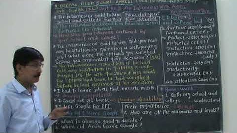 An Interview with Arun Krishnamurthy Unit no 3  STD 10 (S.L.) Part 1 Deepak High school-Amreli