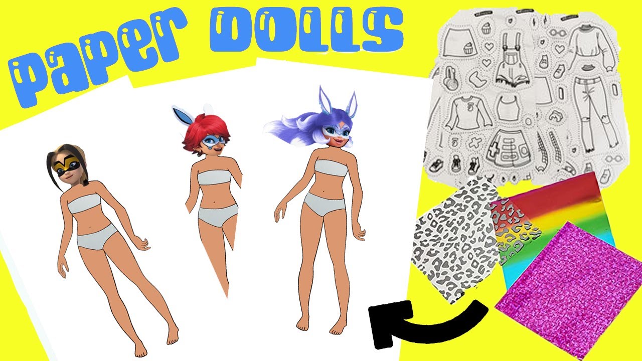 Collection of Seven Colour-your-own Paper Dolls 