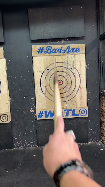 Where’s our Ace of Spades fans at? 👀 #throwingaxe #watl #bullseye #trickshot #shorts