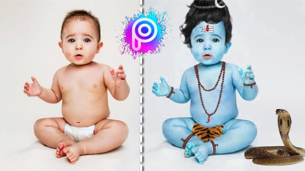 Baby photo edit | Lord shiva pic editing | Picsart editing ...