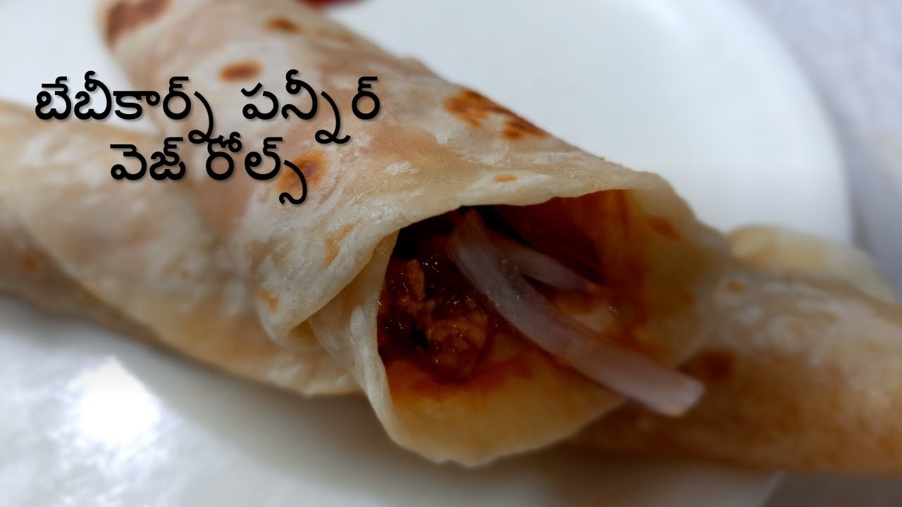 Baby corn paneer kathi roll