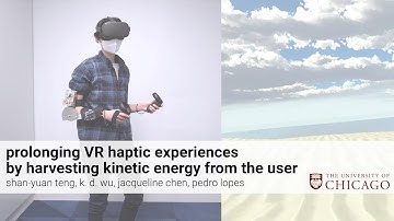 Prolonging VR Haptic Experiences by Harvesting Kinetic Energy from the User