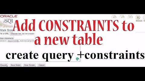 ADD CONSTRAINTS to a new table