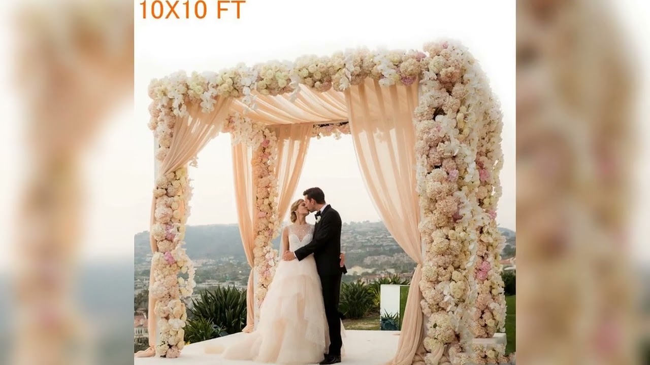 A must-have product! 4 Post 10FTx10FT Heavy Duty Wedding Backdrop Stage Stand Outdoor Canopy Tent