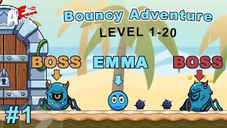 🔵Bouncy Adventure - Ball Bounce Season - Gameplay #1 level 1-20 + BOSS (Android) screenshot 1