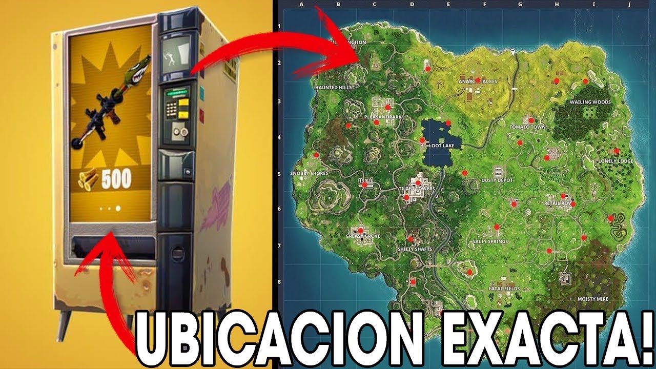 ubicacion exacta de todas las maquinas expendedoras de fortnite battle royale - lugares de maquinas expendedoras fortnite temporada 8