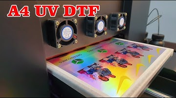 A4 UV DTF. Only one printhead has varnish function.
