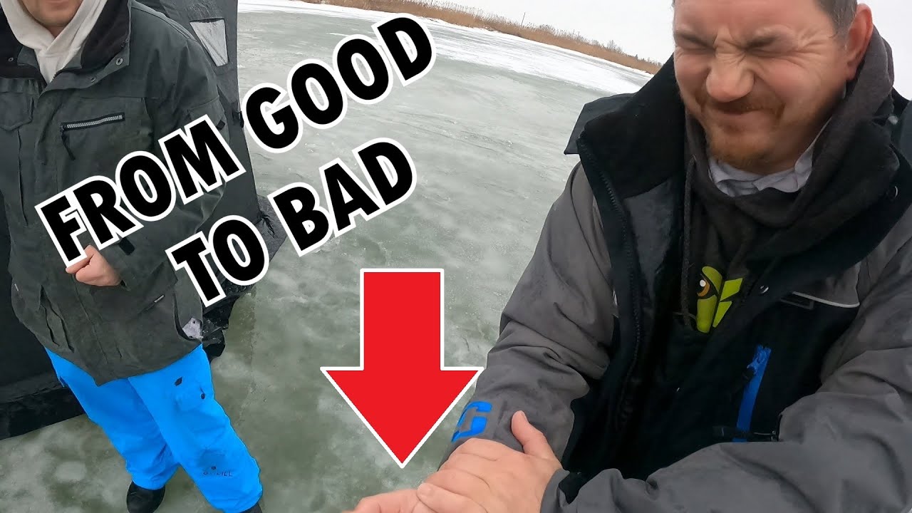 GOOD FISHING BITE GONE BAD!!! - WHAT CAN HAPPEN ICE FISHING??? - YouTube