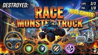 Kids Games - Monster Truck Racing Battle in R.A.C.E. 👦👧🏎️,Monster Truck Ultimate Combat Gameplay 💥 screenshot 1