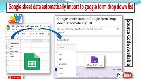 Google sheet data automatically import to google form drop down list II Google Form II गुगल फॉर्म