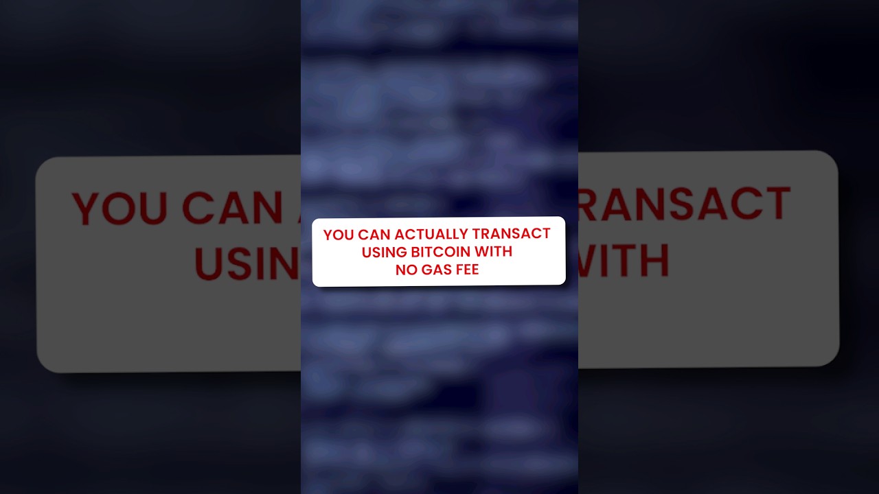 Find out How For the First Time, You Can Transact Using Bitcoin With No Gas  Fees. #shorts #crypto - YouTube