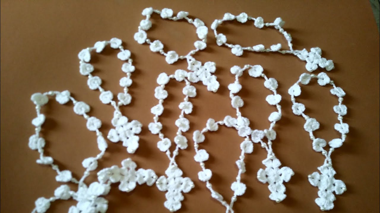 Mini terço em crochê (Lembrança para Batizado)