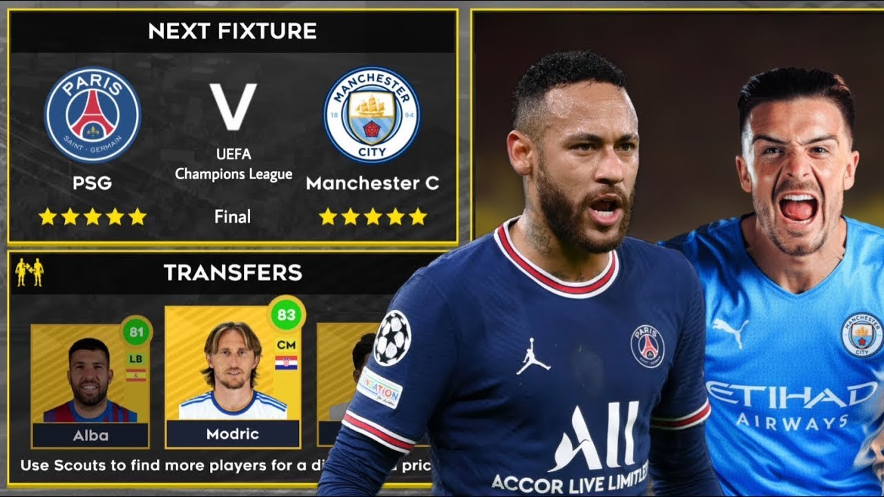 DLS 22 | PSG vs Manchester City . Dream League Soccer 2022 Gameplay. Win the match Paris 2-0 Goal.