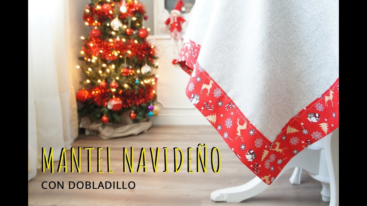 Mantel de Navidad con faldón o dobladillo
