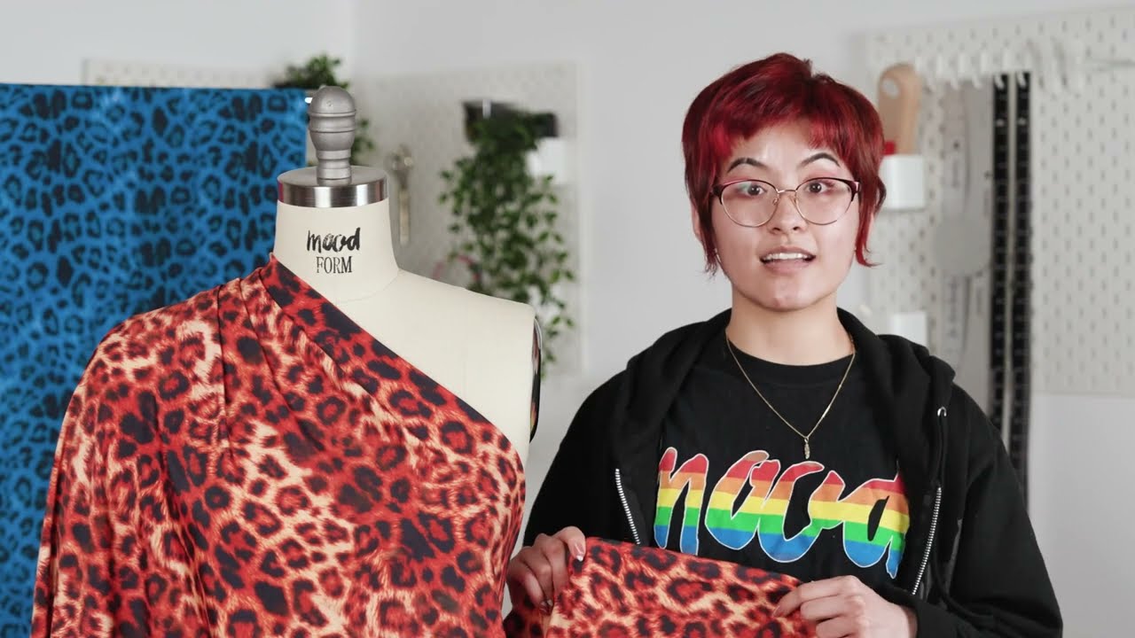 Mood Fabrics Cheetah Spots UV Protective Compression Swimwear Tricot with Aloe Vera Microcapsules