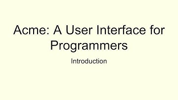 Acme Editor - Introduction