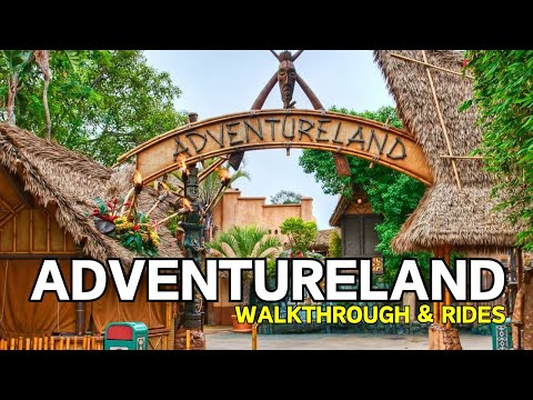Adventureland Walkthrough u0026 Rides - Indiana Jones, Tropical Hideaway u0026 MORE | 4K 60FPS POV