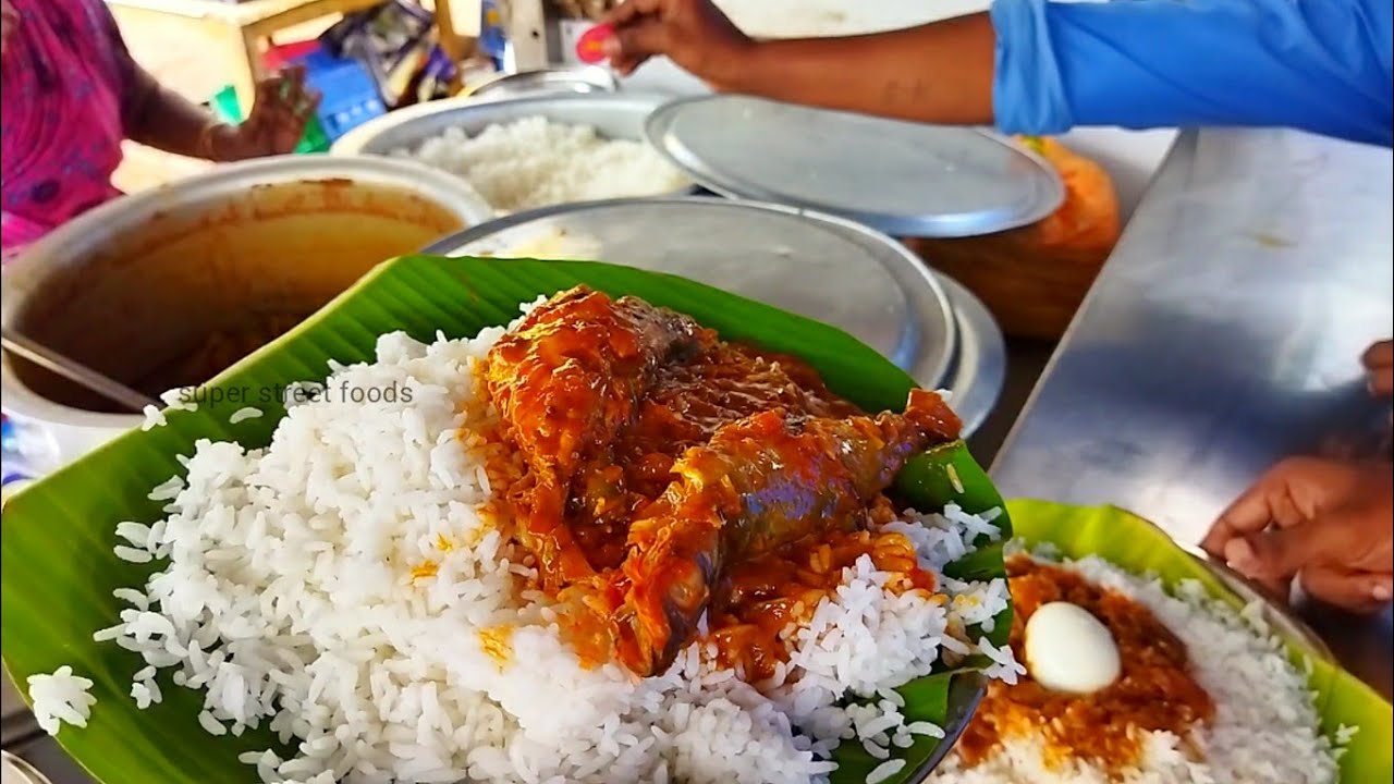 Rs.50 Fish Gravy Meals - Sundari Akka Kadai, Marina Beach - YouTube