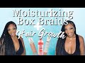 MOISTURIZING BOX BRAIDS | HAIR GROWTH IN PROTECTIVE STYLE | HAIR CARE ROUTINE