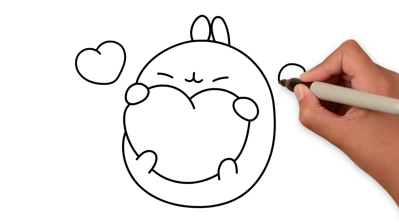 Happy Valentines Day | How to draw Molang | cute Bunny ...