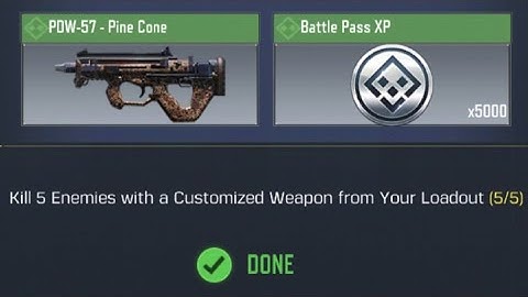 Call Of Duty Mobile Kill 5 Enemies with Customized Weapon from Your Loadout Task Complete