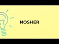 What is the meaning of the word NOSHER?