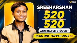 +1 State Topper Interview - Sreeharshan | Plus One Result (520/520) | Agni Batch Student