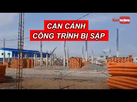 Video Cận cảnh hiện trường sập công trình xây dựng tại KCN... - youtube