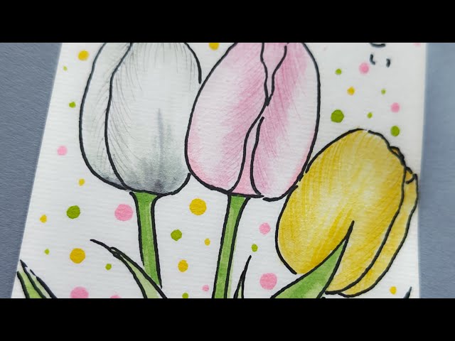 絵手紙始めました 31チューリップ picture letter 31 Tulip - YouTube