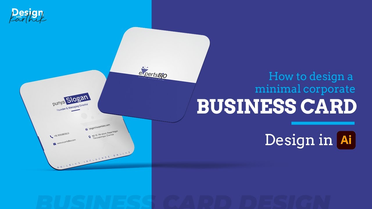 Corporate Minimal Business Card Design | Adobe Illustrator