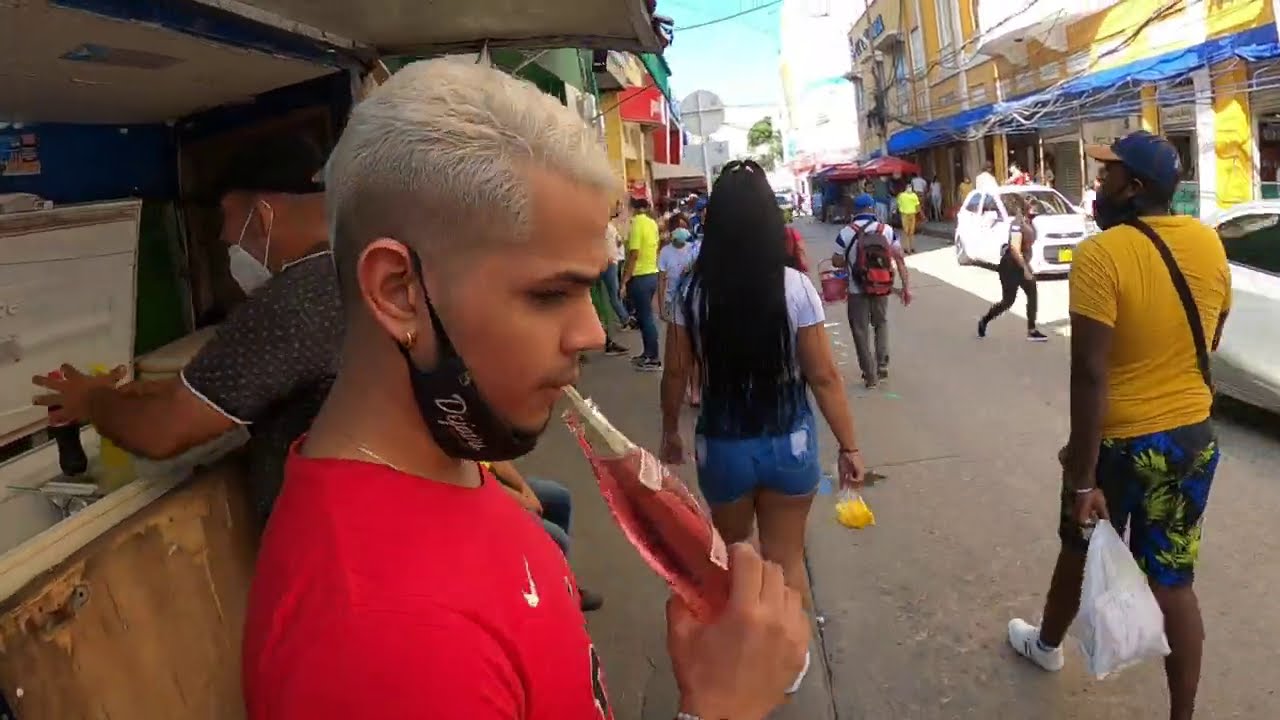 Downtown Colombia Barranquilla Street Tour Unedited 4K