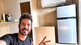 Installed a fridge and toilet in my tiny home box truck