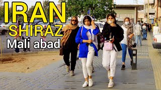Shiraz Iran (4k) Walking on Mali Abad Street/شیراز فلکه احسان به پل معالی آباد