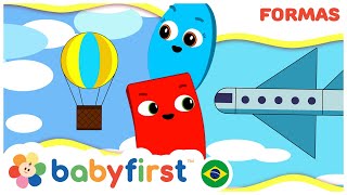 Vídeos Educativos | Aprenda formas geométricas | Balão de ar quente e muito mais | BabyFirst Brasil