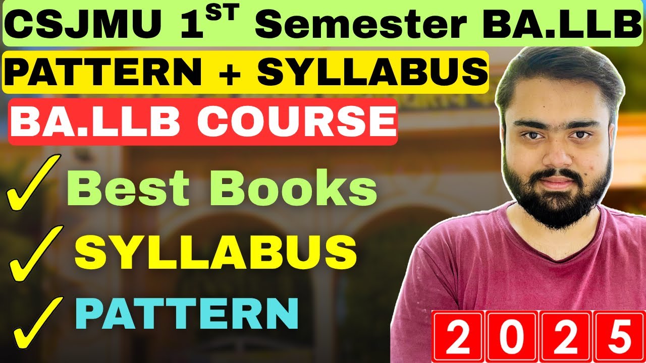 CSJMU BALLB 1st Semester Syllabus 2025 Full Video🔥|CSJMU BALLB Best ...