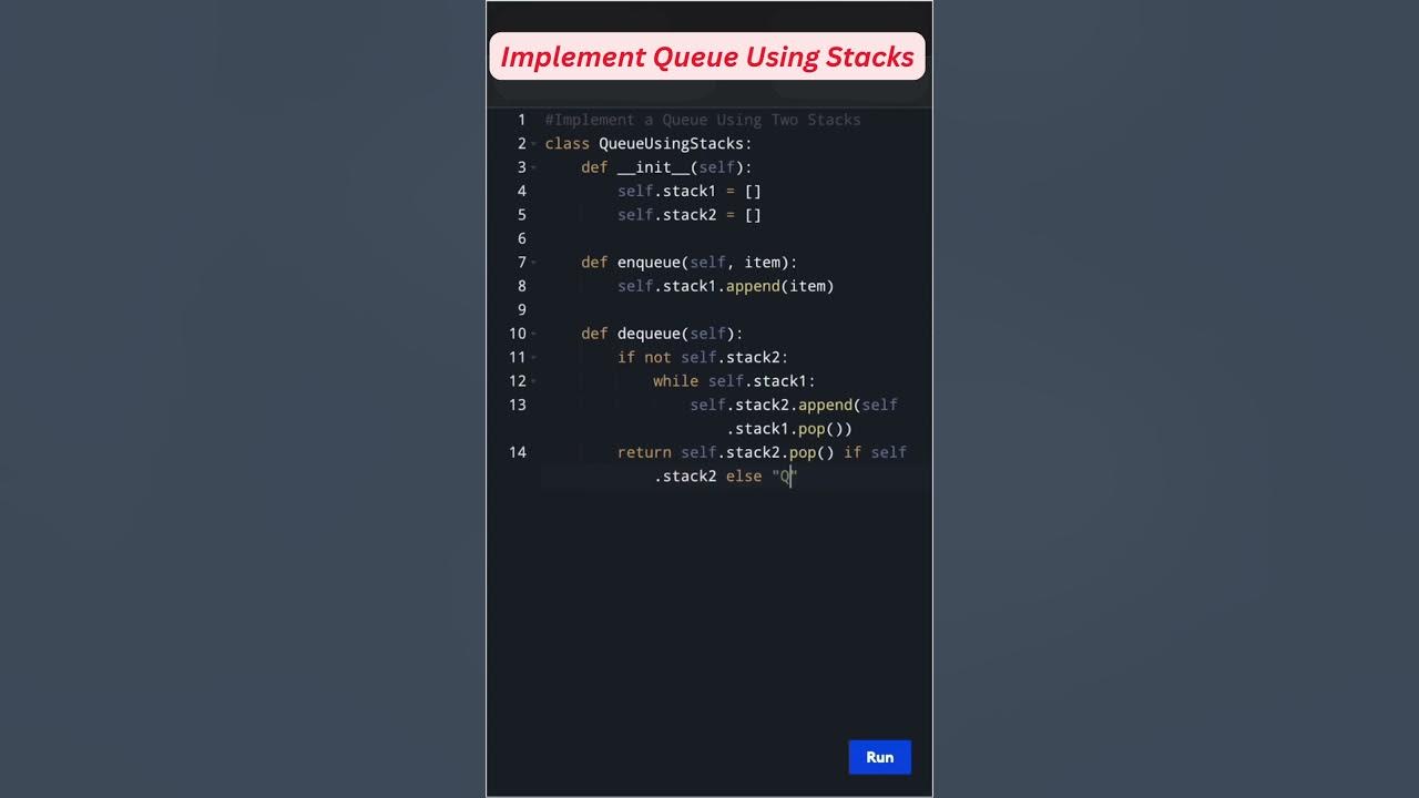 Implement a Queue with Two Stacks in Python | FIFO Simulation # ...