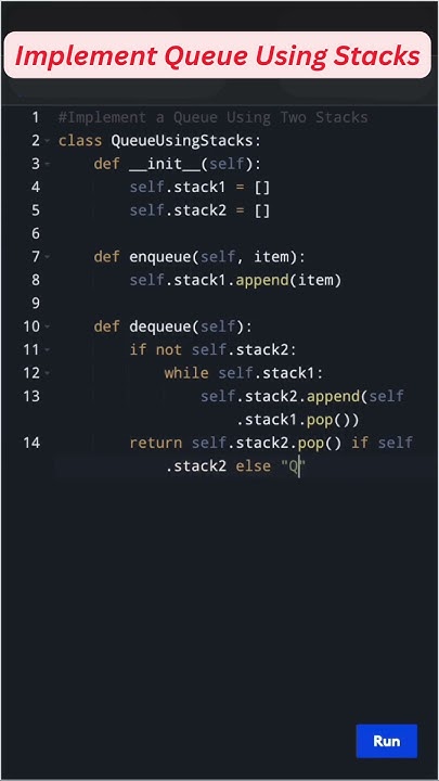 Implement a Queue with Two Stacks in Python | FIFO Simulation # ...